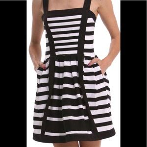 Desigual strap dress in black & white stripes